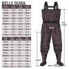 BELLE DURA Fishing Waders Chest Waterproof Light Weight Nylon Bootfoot Waders for Men Women with Boots - Brown - Men 11 / Women 13