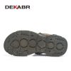 DEKABR Summer Men Casual Beach Outdoor Water Shoes Breathable Trekking Fashion Sandals Fishing Genuine Leather Leisure Shoes - 02 Khaki - 11