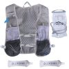 Sport Hydration Vest Running Backpack with 15oz 50oz Water Bladder Adjustable Strap Storage Bag for Trail Running Marathon Race Hiking - Grey