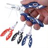 Stainless Steel Multi-function Lure Pliers; Portable Fishing Scissors; Fish Control Hook Tool - Blue