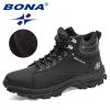 BONA 2022 NewDesigners Nubuck Sports Tactical Boots Men Hiking Mountain Shoes High Top Plush Tactical Footwear Masculino Comfy - Army green S gray - 9