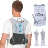 Sport Hydration Vest Running Backpack with 15oz 50oz Water Bladder Adjustable Strap Storage Bag for Trail Running Marathon Race Hiking - Grey