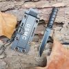 Portable Necklace Survive Opener EDC Pocket Self Blade Fruit Knife Camp Outdoor Hunt Defense Black Hike - Knife