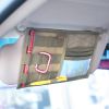 Car Organizer Sun Visor Holder Pouch Sunshade Receiving Bag Storage Bag Fits Most Vehicles - khaki