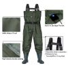 BELLE DURA Fishing Waders Chest Waterproof Light Weight Nylon Bootfoot Waders for Men Women with Boots - Army Green - Men 11 / Women 13