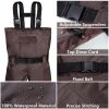 Sunocity Chest Fishing Waders for Men Women with Boots Waterproof, Nylon Chest Wader with PVC Boots & Hanger - Coffee - Men 10 / Women 12