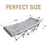 Camping Cot with Mattress, Carry Bag, Cots for Sleeping,Camping Bed Folding Cot for Office Home Outdoor Travel - as Pic