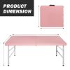 4ft Pink Portable Folding Table Indoor&Outdoor Maximum Weight 135KG Foldable Table for Camping - as Pic