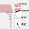 4ft Pink Portable Folding Table Indoor&Outdoor Maximum Weight 135KG Foldable Table for Camping - as Pic