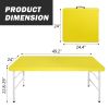 4ft Yellow Portable Folding Table Indoor&Outdoor Maximum Weight 135KG Foldable Table for Camping - as Pic