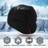 Winter Warm Ear Cover Cap Soft Men Women Ski Snowboard Cycling Skin-friendly Beanies Hiking Polar Fleece Running Windproof Hat - Black