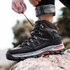 Spring Autumn Winter 36-46 Sport Training Hiking Shoe Waterproof Men Women Casual Fashion Outdoor High-top Cross-country Walking - Gray - 36