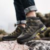 Spring Autumn Winter 36-46 Sport Training Hiking Shoe Waterproof Men Women Casual Fashion Outdoor High-top Cross-country Walking - Black - 40