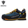 DWZRG Waterproof Hiking Shoes Mountain Climbing Shoes Outdoor Hiking Boots Trekking Sport Sneakers Men Hunting Trekking - Gray Red - 48