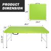 4ft Green Portable Folding Table Indoor&Outdoor Maximum Weight 135KG Foldable Table for Camping - as Pic