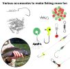 188Pcs Fishing Accessory Kit Portable Fishing Set Including Jig Hooks Sinker Weights Spoon Lure - 188Pcs