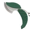 Multifunction Stainless Steel Leaf Shape Folding Pocket Knife Fruit Camping Outdoor Kitchen Tools Survival Knife (Green) - Green