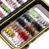 Kylebooker Fishing Dry Wet Flies Scud Nymph Midge Larvae Fishing Bait Box Trout Fishing Fly Hook Lures Carp Artificial Bait - 88pcs