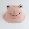 Parent-Kid Frog Bucket Hat Panama Fishing Hat Cartoon Cute Hats For Women Men Bob Chapeau Outdoor Sun Fisherman Caps - pink - Kid Size