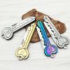 OK Foldable Knife Key Chain Mini Pocket Knife Box Cutter Keychain Pendant Color Handle Decoration - Sliver