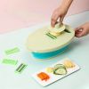 Multifunctional 10 in 1 Retractable Colander with Cutter Slicer Chopper Vegetables Fruits Kitchen Tool - Pink