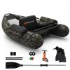 Inflatable Fishing Float Tube with Pump Storage Pockets and Fish Ruler - Camouflage