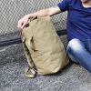 Men's Canvas Backpack Rucksack Hiking Travel Duffle Bag Military Handbag Satchel - Khaki - 35L