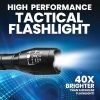 Taclight Tac Flashlight with 5 Modes Zoom 40X Brighter High Lumens Weather Proof Flashlight As Seen on TV - Tac Light