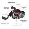 Baitcasting Fishing Reel 17.5lbs Max Drag Baitcasters 17+1 BB 7.1:1 Gear Ratio Baitcast Fish Reel High Speed Long Cast Distance - Left Hand