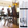 Fishing Rod Rack Vertical Holder Horizontal Wall Mount Boat Pole Stand Storage - Black - Fishing Rod Storage Rack