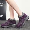 Winter Women's Snow Boots All-match Thick Bottom Increased Velvet Warm Low Ankle Outdoor Leisure Sports Shoes Hiking Boots - purple - 40