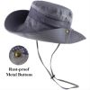 Bucket Hat Summer Men Women Fishing Boonie Hats UV Protection Long Large Wide Brim Hiking Sun Hat Outdoor Cap - Gray