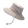 Bucket Hat Summer Men Women Fishing Boonie Hats UV Protection Long Large Wide Brim Hiking Sun Hat Outdoor Cap - Gray