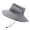 Bucket Hat Summer Men Women Fishing Boonie Hats UV Protection Long Large Wide Brim Hiking Sun Hat Outdoor Cap - Dark Gray