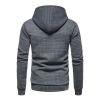 Mens Hooded Sweatshirt Casual Long Sleeve Drawstring Waffle Knit Pullover Hoodies - S - Dark Gray