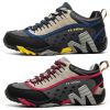 Outdoor Lover Trekking Shoes Men Waterproof Hiking Shoes Mountain Boots Genuine Leather Woodland Hunting Tactical Shoes - Women-Dark blue-Rose - 38