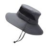 Bucket Hat Summer Men Women Fishing Boonie Hats UV Protection Long Large Wide Brim Hiking Sun Hat Outdoor Cap - Dark Gray