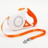 Retractable Dog Leash With LED Flash Light; Adjustable Tractor Rope For Outdoor; No Batteries; length 3m - Orange-Red - S