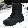 Comfort Beige Outdoor Hiking Boots Couple Men Trekking Shoes Women Big Size Military Tactical Boots For Men hiking sheos snow bo - Black Fur -210 - 46