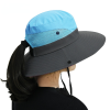 Safari Sun Hats for Women Summer Hat Wide Brim UV UPF Protection Ponytail Outdoor Fishing Hiking Hat for Female 2021 - Red