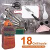 Camping Cooking Utensil Kit Portable Picnic Cookware - Orange - BBQ Tool Kit