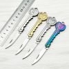 OK Foldable Knife Key Chain Mini Pocket Knife Box Cutter Keychain Pendant Color Handle Decoration - Golden+Sliver+Colorful