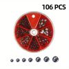 106/205pcs Round Split Shot Weights Set; Removable Split Shot Dispenser; Fishing Weights Sinkers; Fishing Tackle Accessories - Blue-205pcs