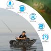 Inflatable Fishing Float Tube with Pump Storage Pockets and Fish Ruler - Camouflage