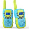 2pcs/pack Kids Walkie Talkie 22 Channel Bidirectional Wireless Radio Toy With Backlight LCD Flashlight For Outdoor; Camping; 3km Range Hiking - Green