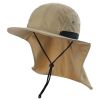 Wide Brim Sun Screen Hat With Neck Flap; Adjustable Waterproof Quick-drying Outdoor Hiking Fishing Cap For Men Women - Black - 58-60cm/22.83-23.62in